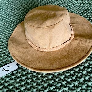 Tan Flat Brim Hat